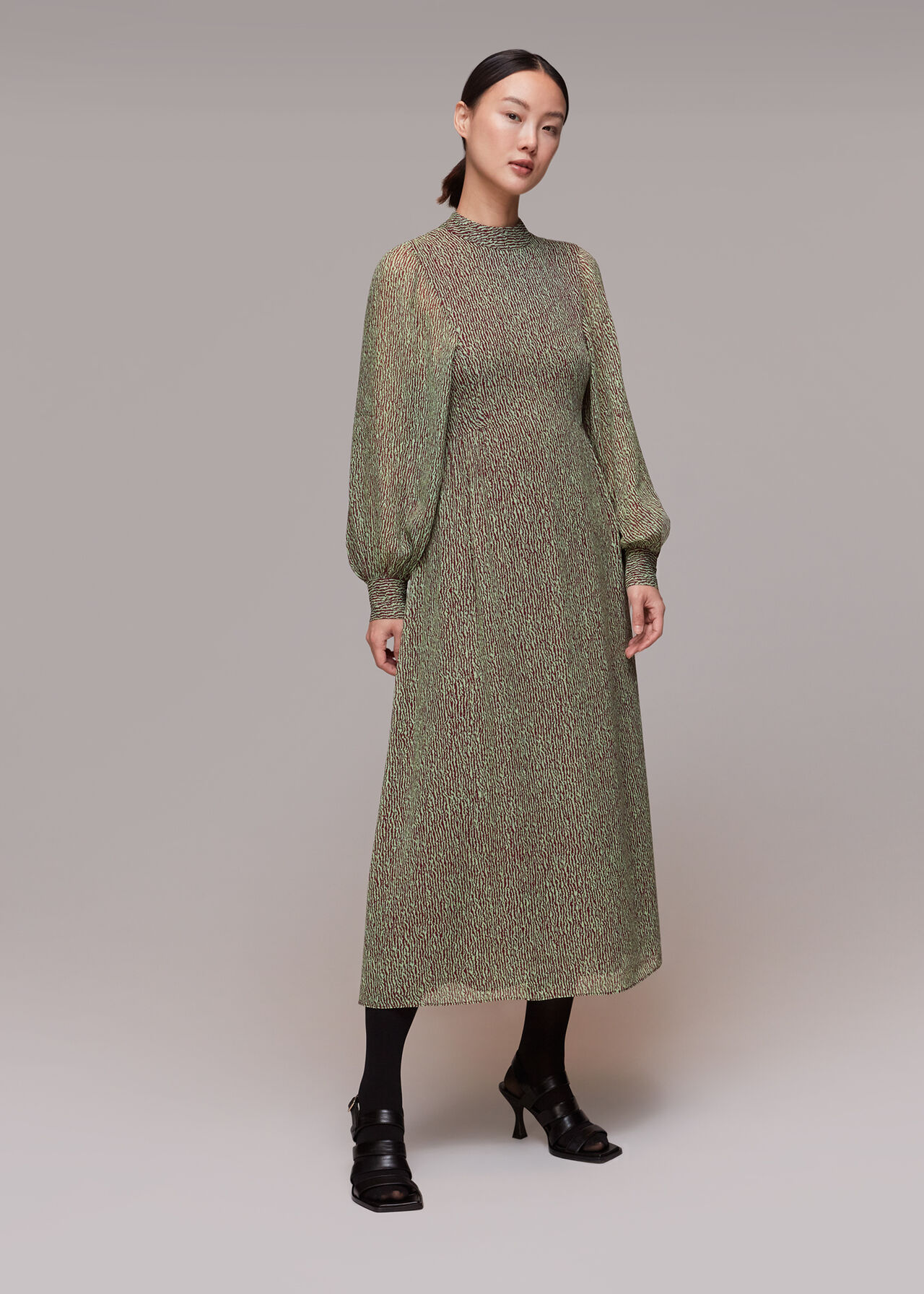 Maze Print Midi Dress