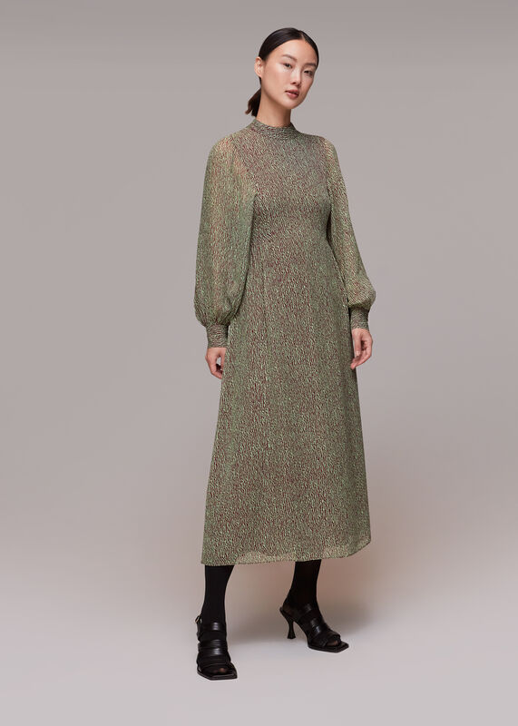 Maze Print Midi Dress