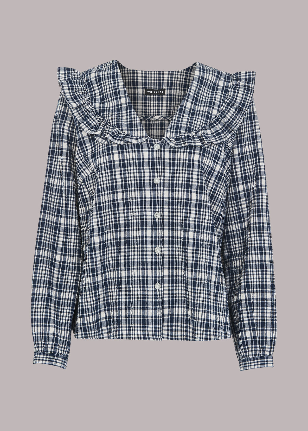 Checked Collar Top