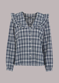 Checked Collar Top