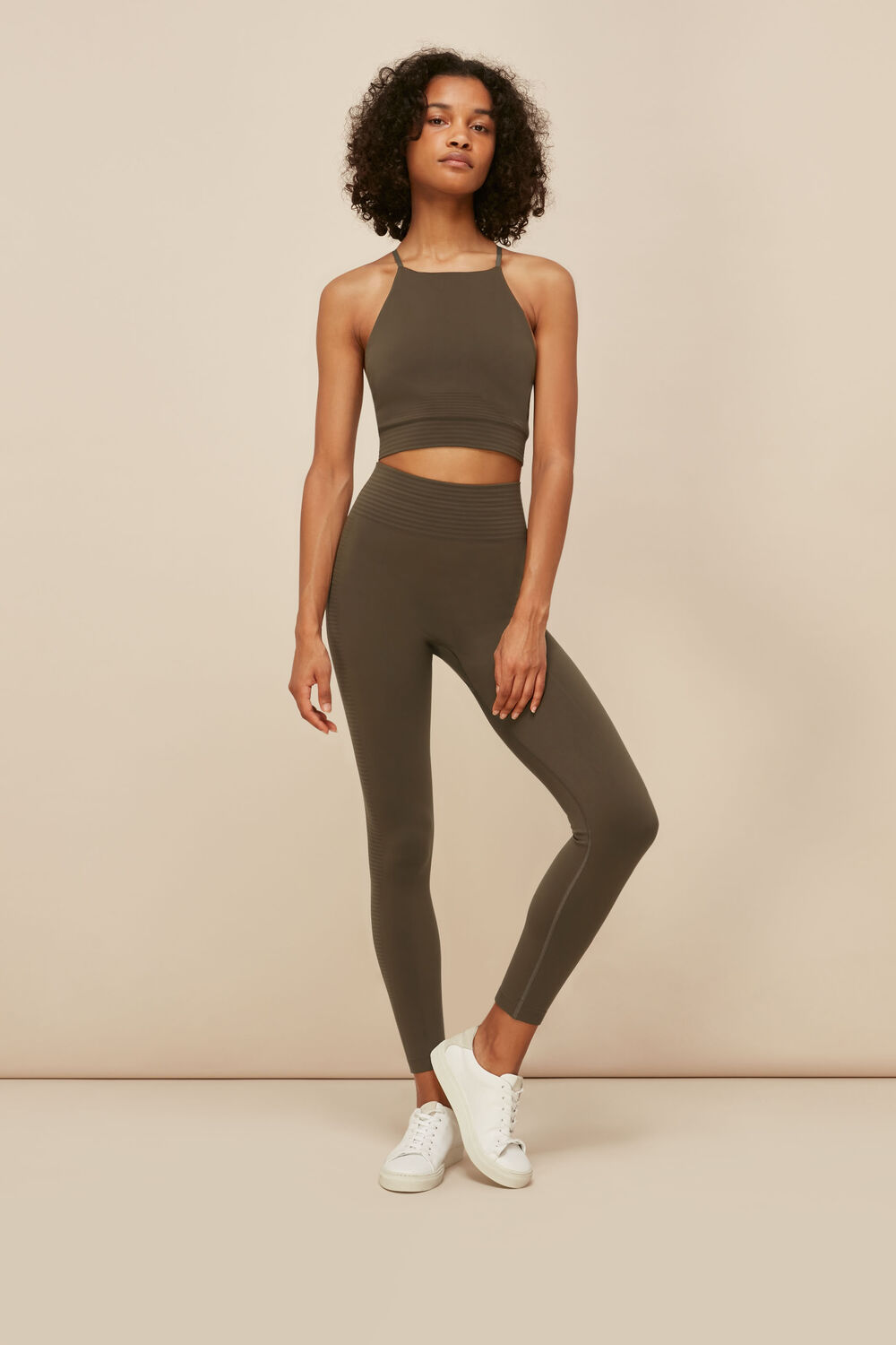 Khaki Studio Sports Top