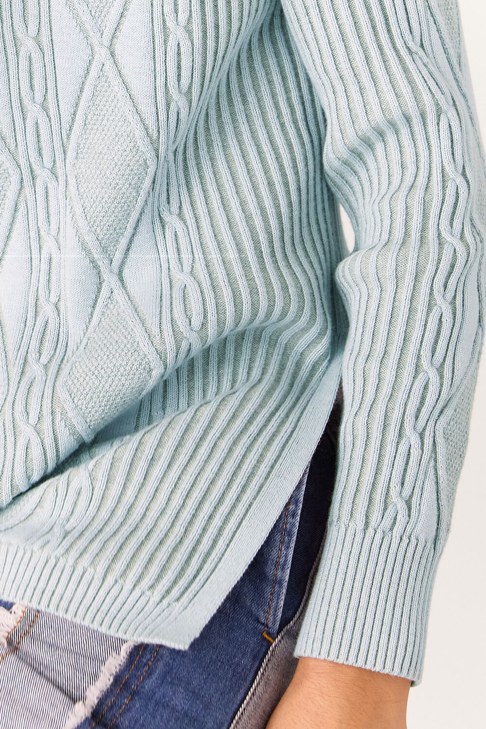 Aoife Fine Cable Roll Neck