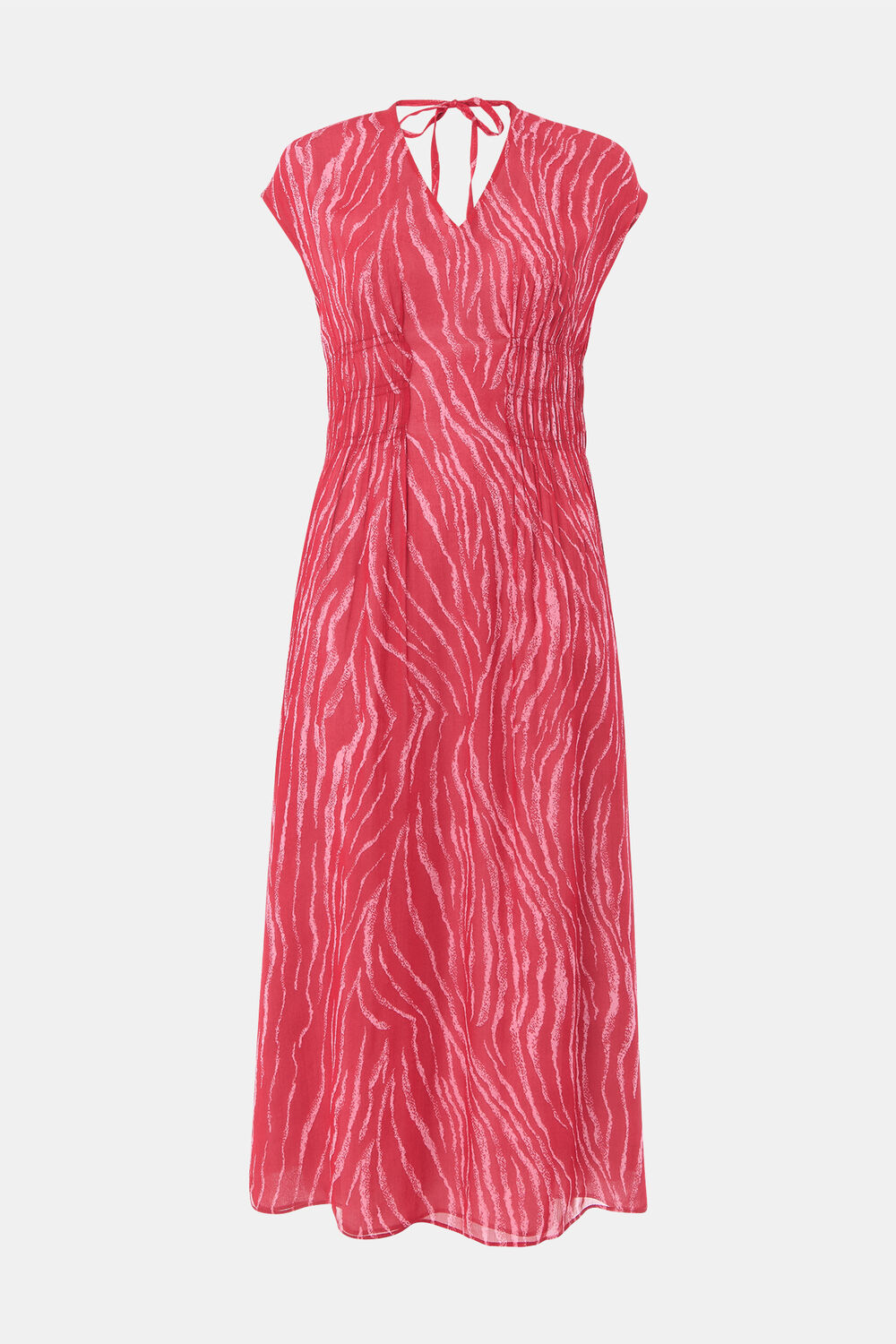 Red Zebra Texture Midi Dress