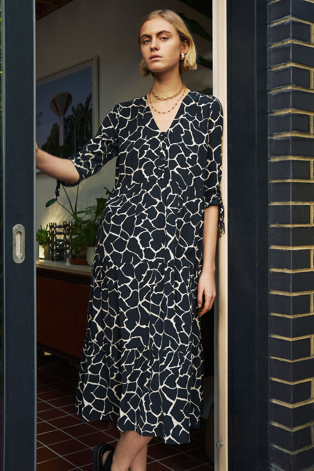 Layla Giraffe Trapeze Dress