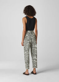 Zebra High Waist Barrel Jean Zebra Print