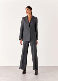 Isla Pinstripe Wool Blazer