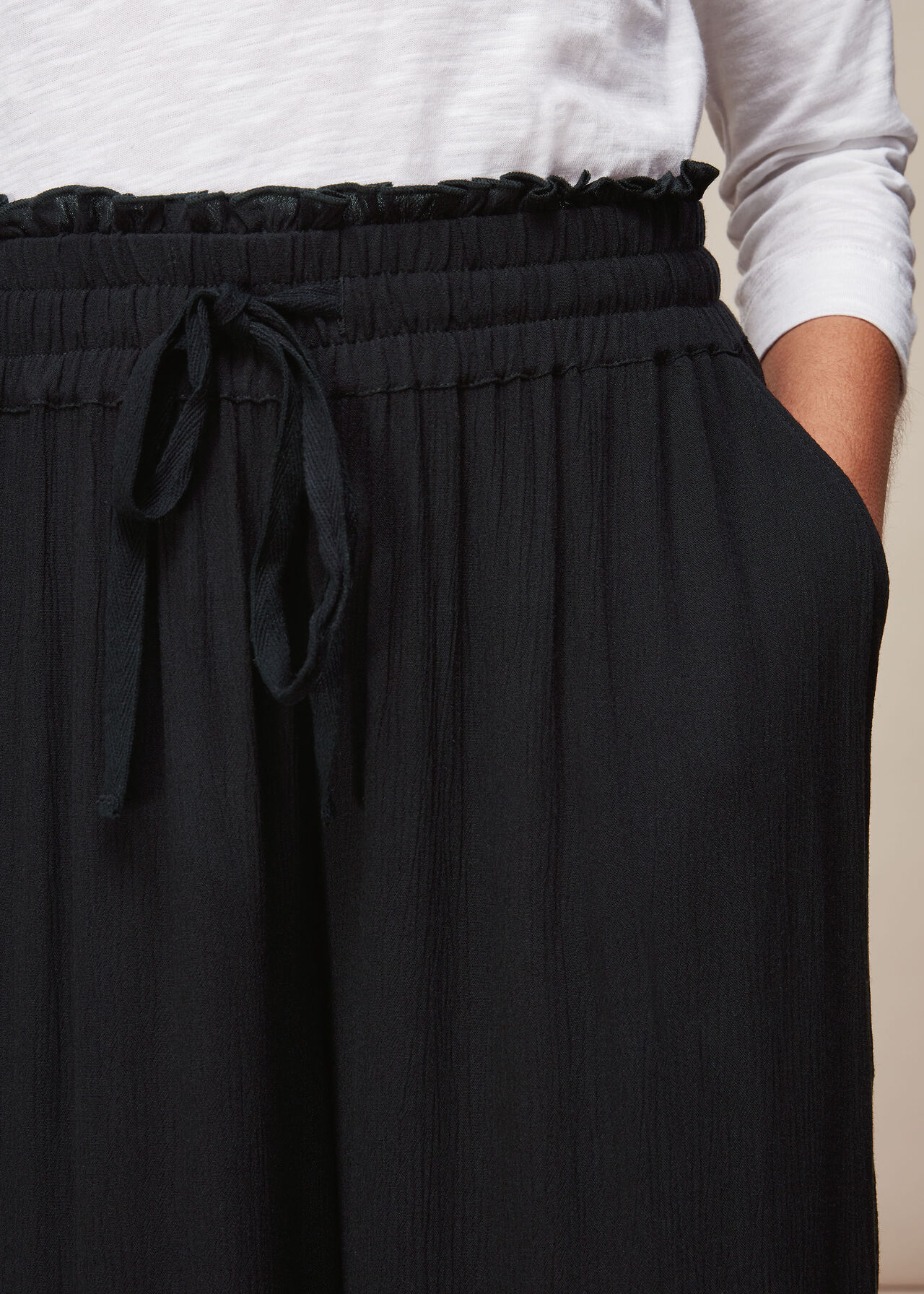 Black Fluid Crop Trouser | WHISTLES