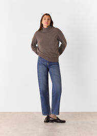 Wool Roll Neck Pocket Sweater