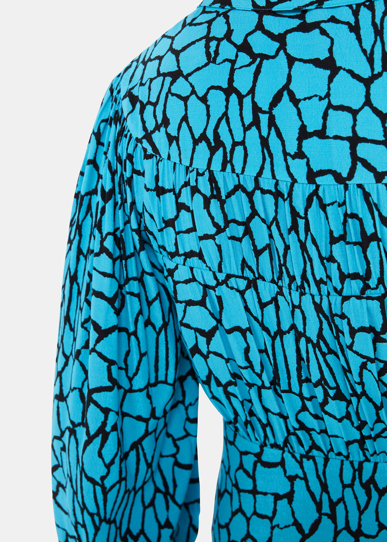 Blue/Multi Terrazzo Print Midi Dress | WHISTLES
