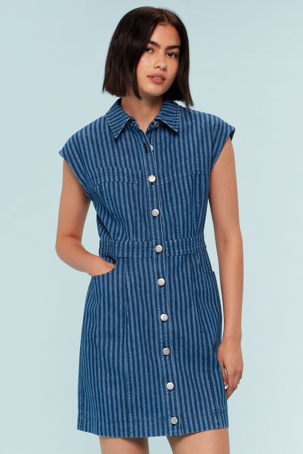 Denim Bodice Stripe Dress