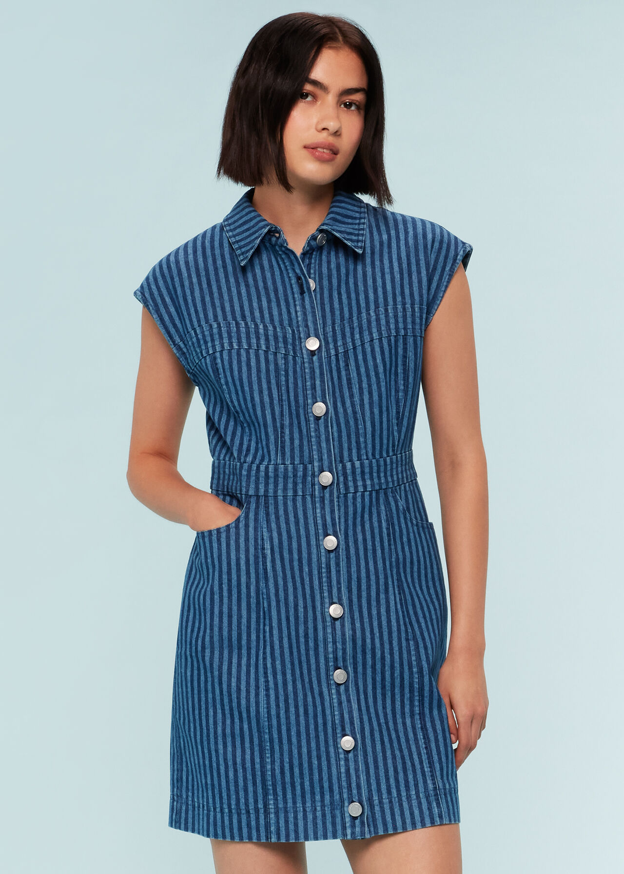 Denim Bodice Stripe Dress