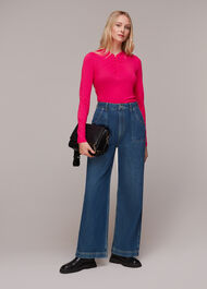 Ruched Zip Neck Top