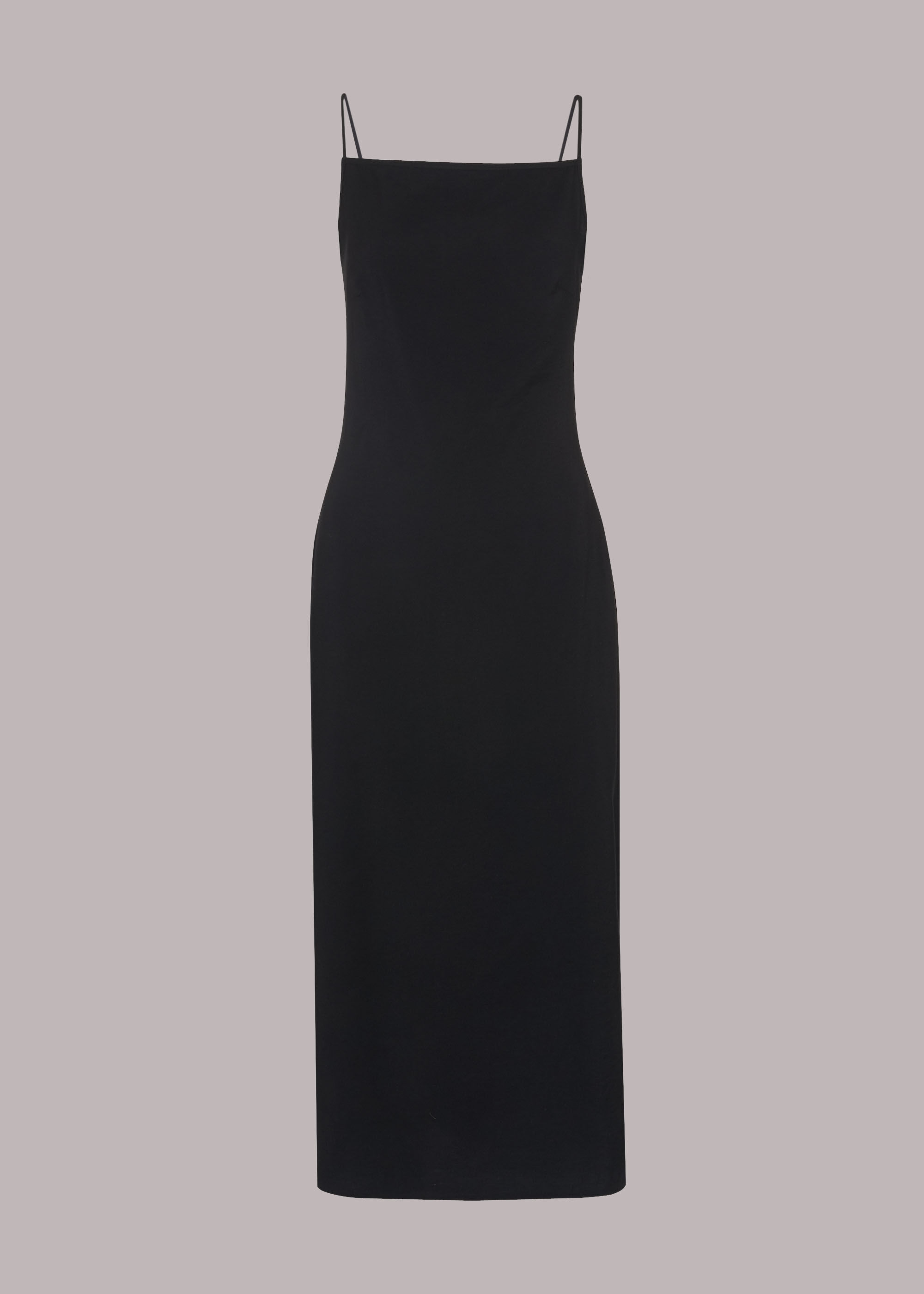 Plain black cami dress clearance