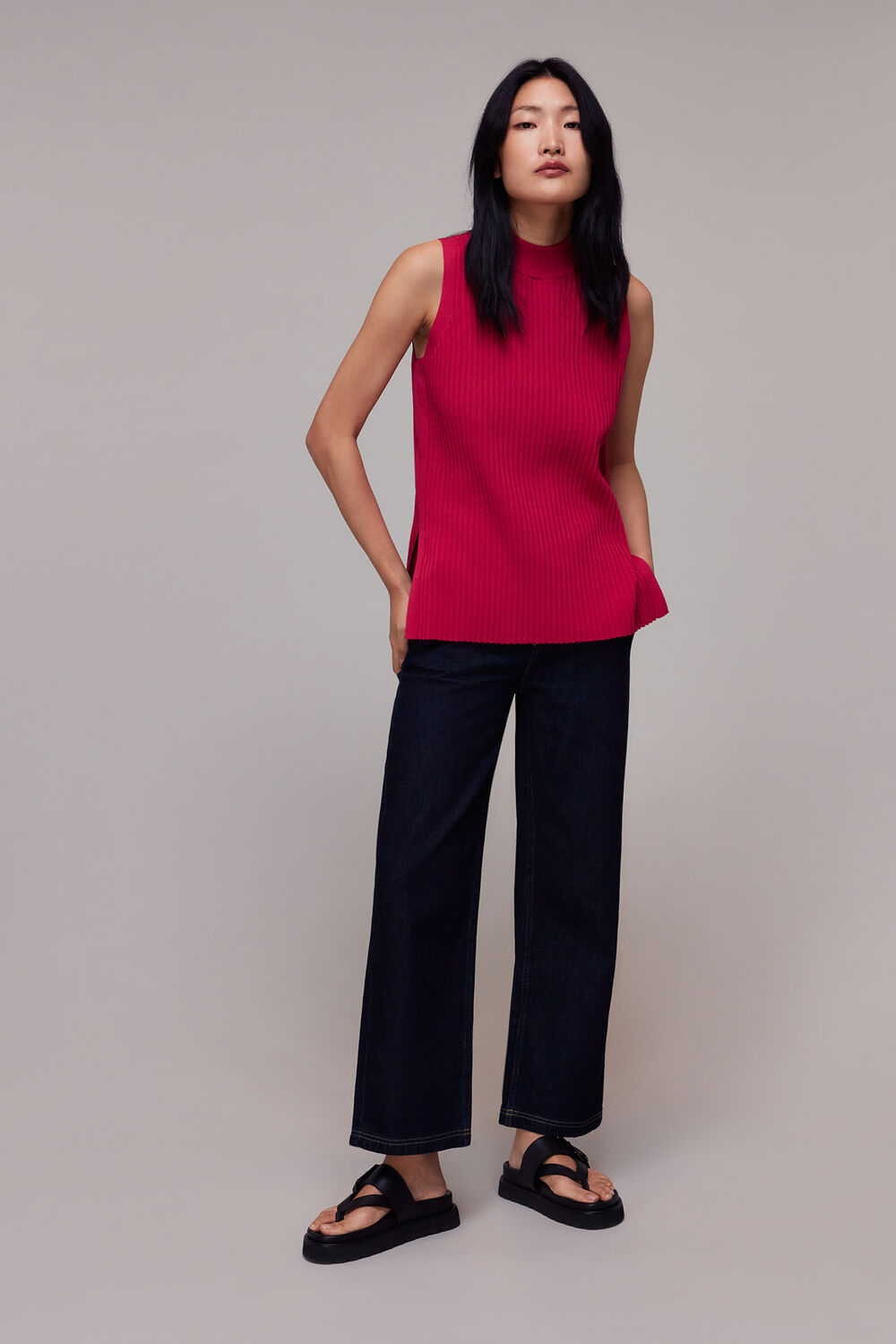 High Neck Rib Tunic