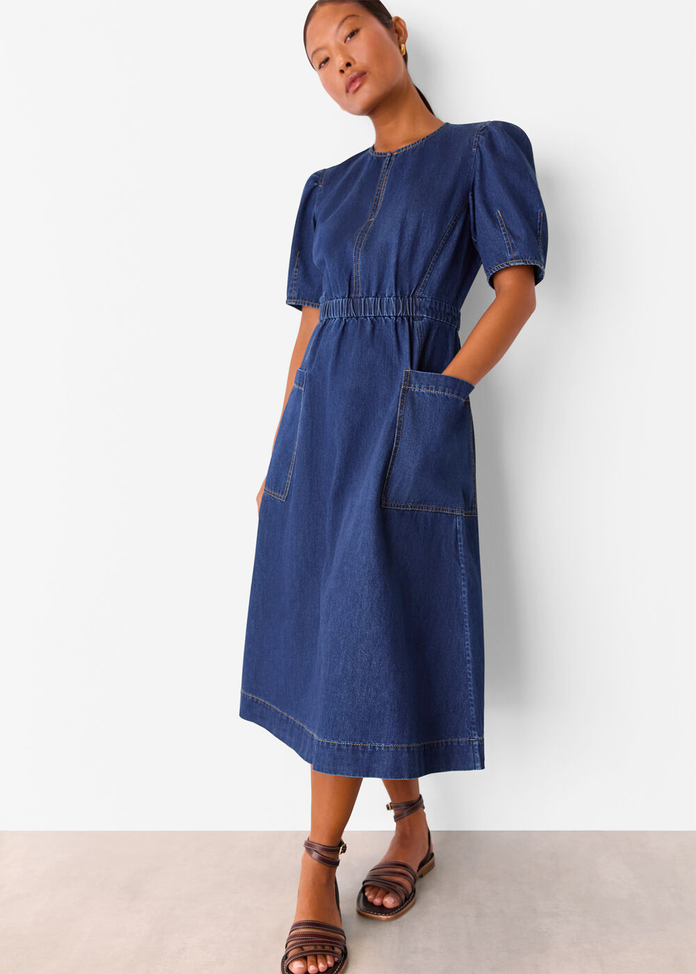 Petite Midi Short Sleeve Dress