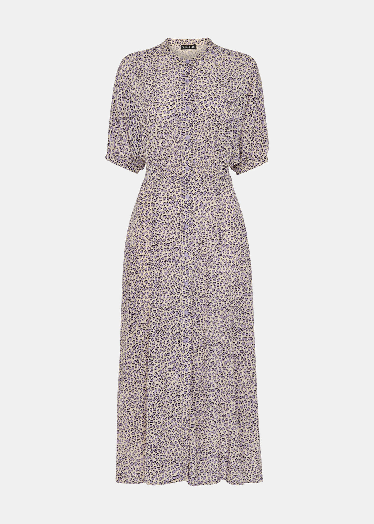 Lilac/Multi Dashed Leopard Midi Dress | WHISTLES | Whistles UK