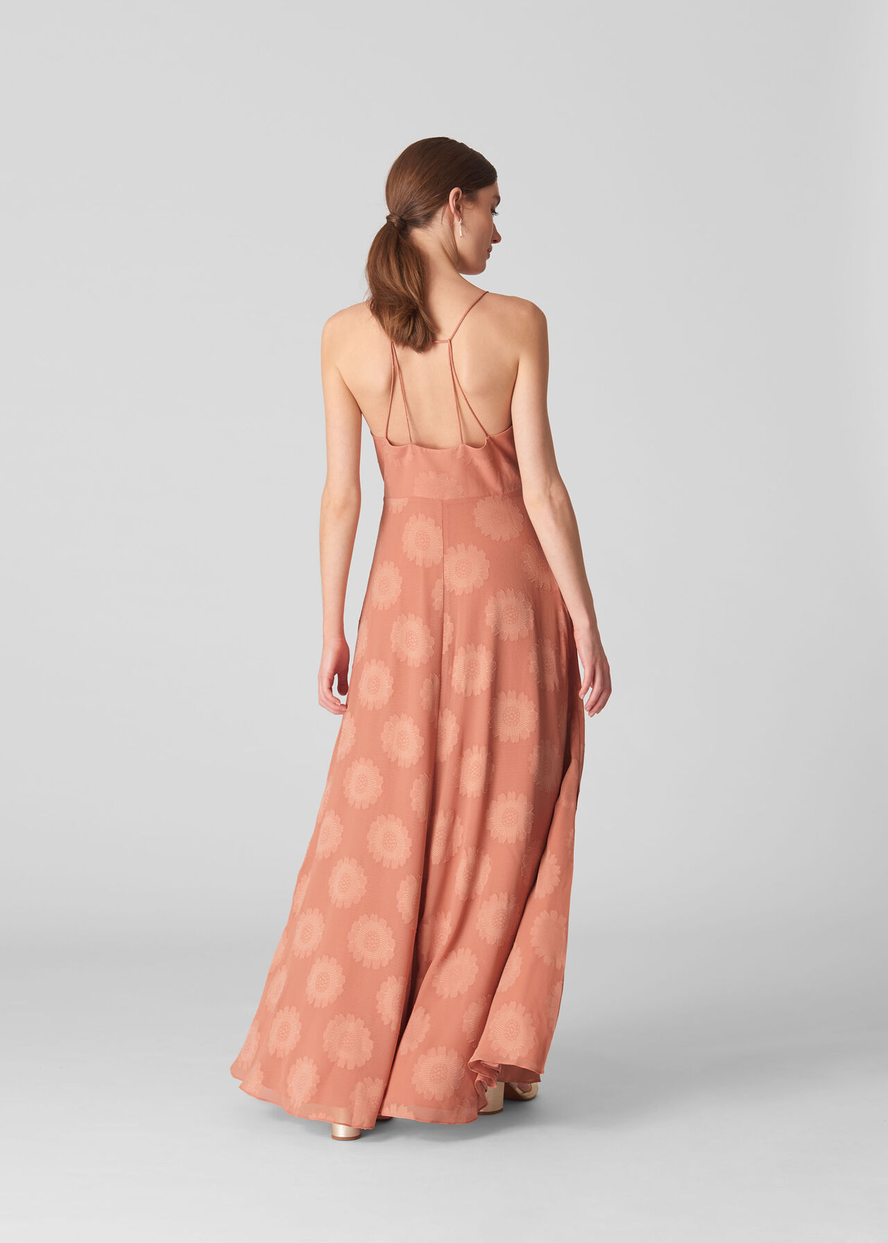 Pale Pink Noa Jacquard Maxi Dress WHISTLES