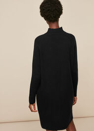 Funnel Neck Wool Knit Dress