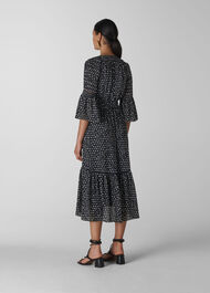 Advika Spot Midi Dress Navy/Multi