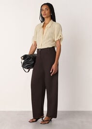 Dashed Marks Tie Sleeve Shirt