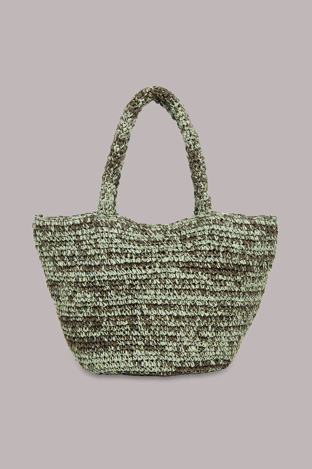 Khaki Renee Paper Weave Tote