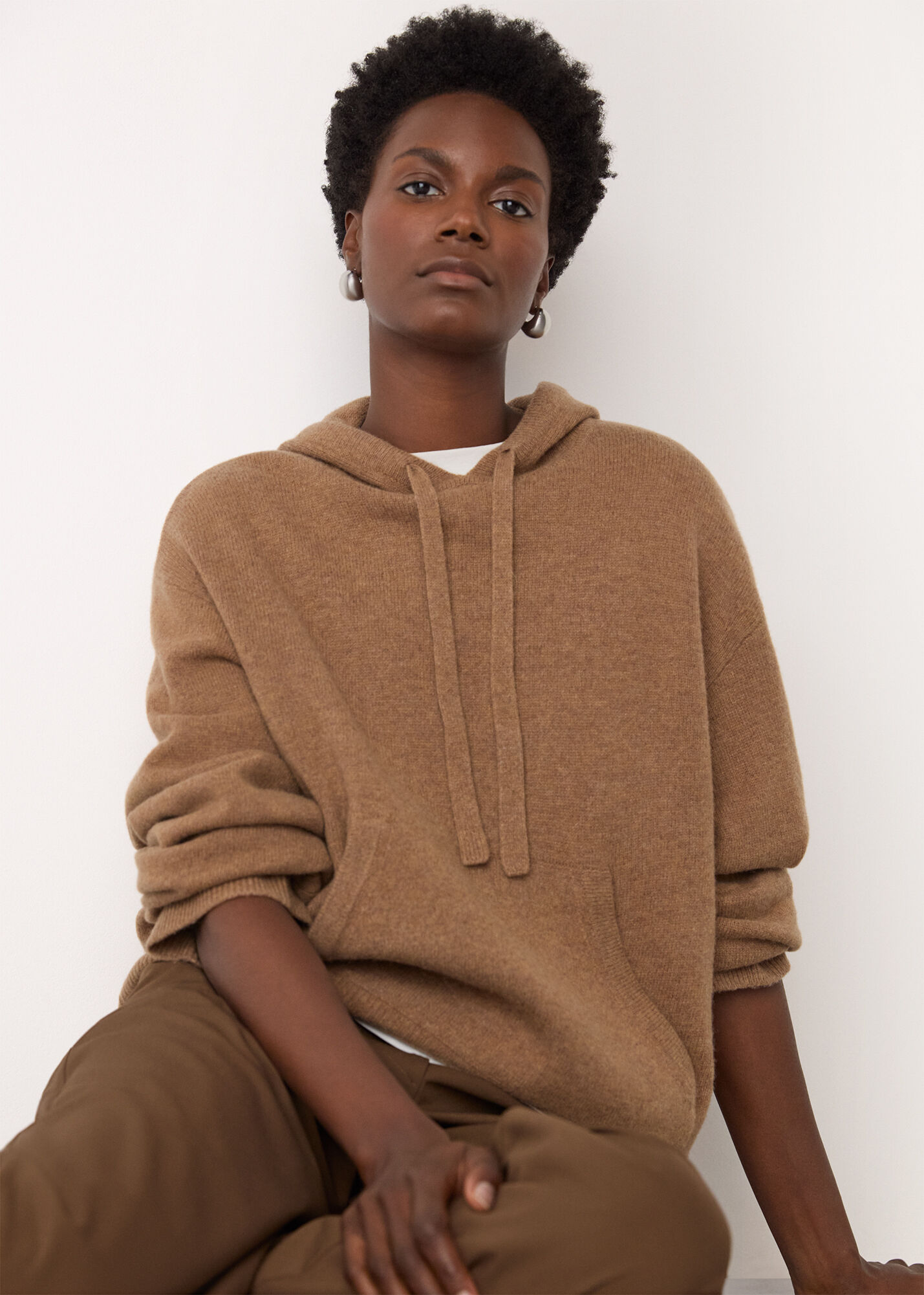トップス NKNIT camel mix hooded KNIT Knit Hoodie - Camel Alpaca/Wool – s.k. manor hill