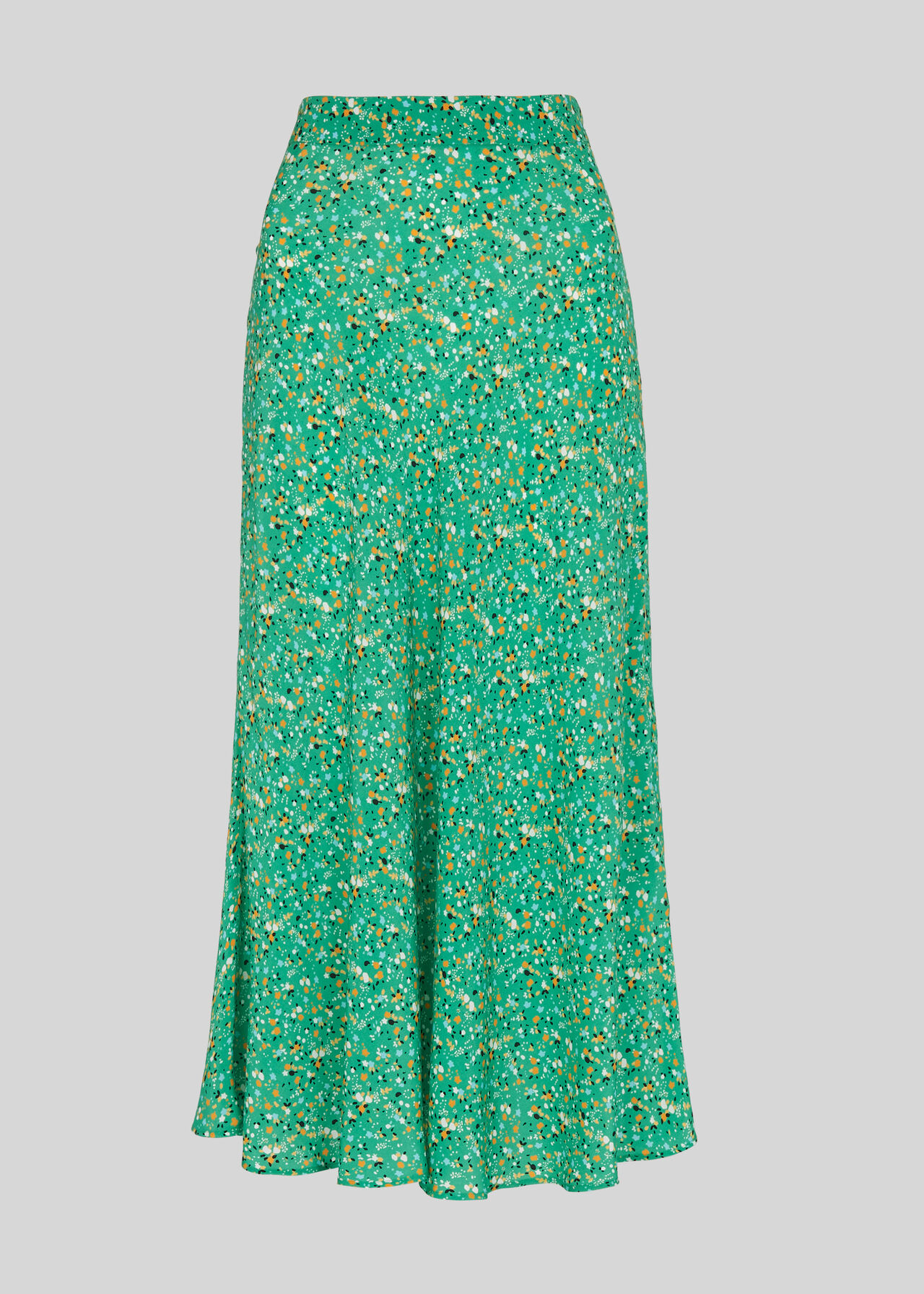 Ditsy Blossom Bias Cut Skirt Green/Multi