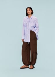 Drawcord Cut Out Back Shirt