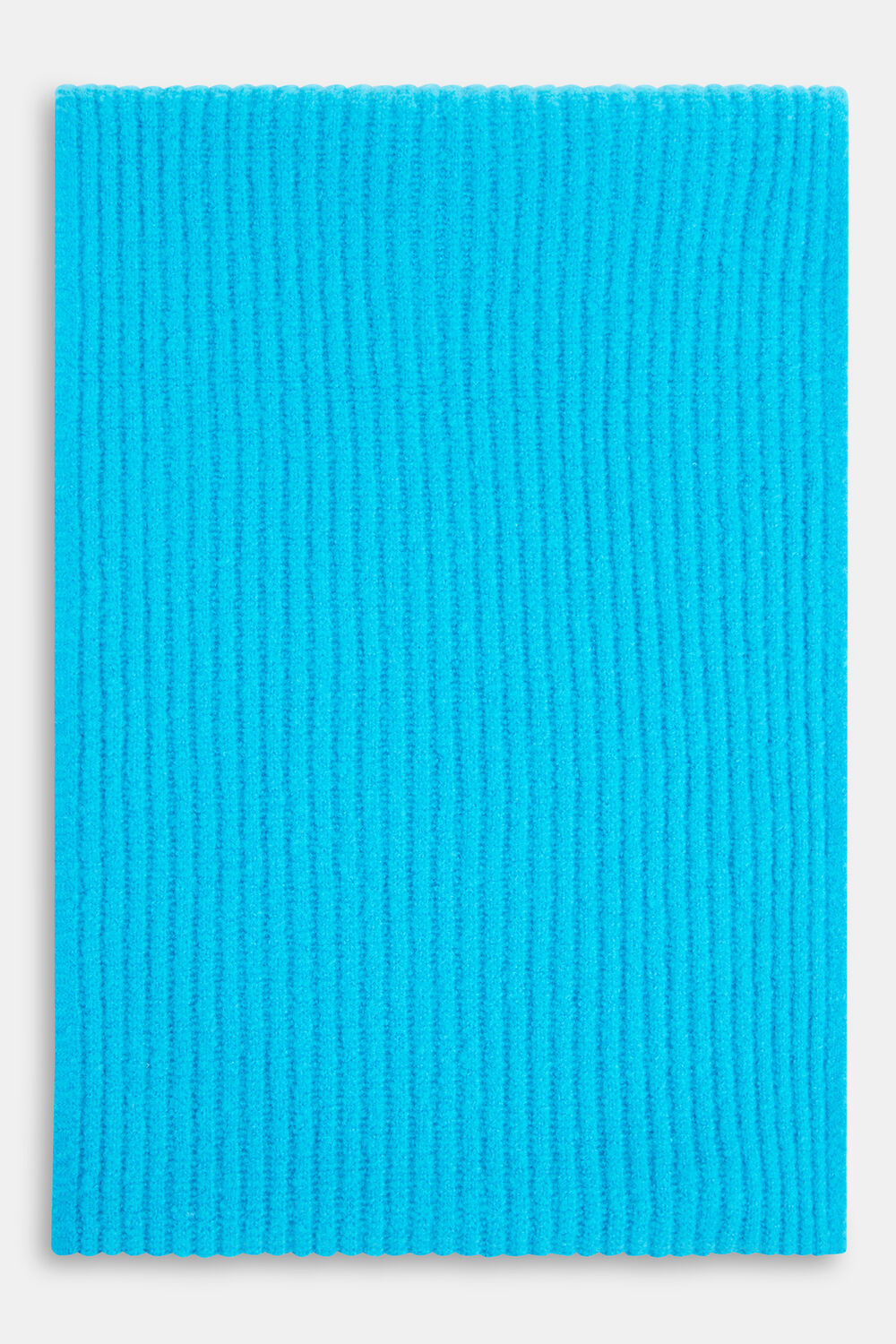 Turquoise Wool Mix Rib Scarf