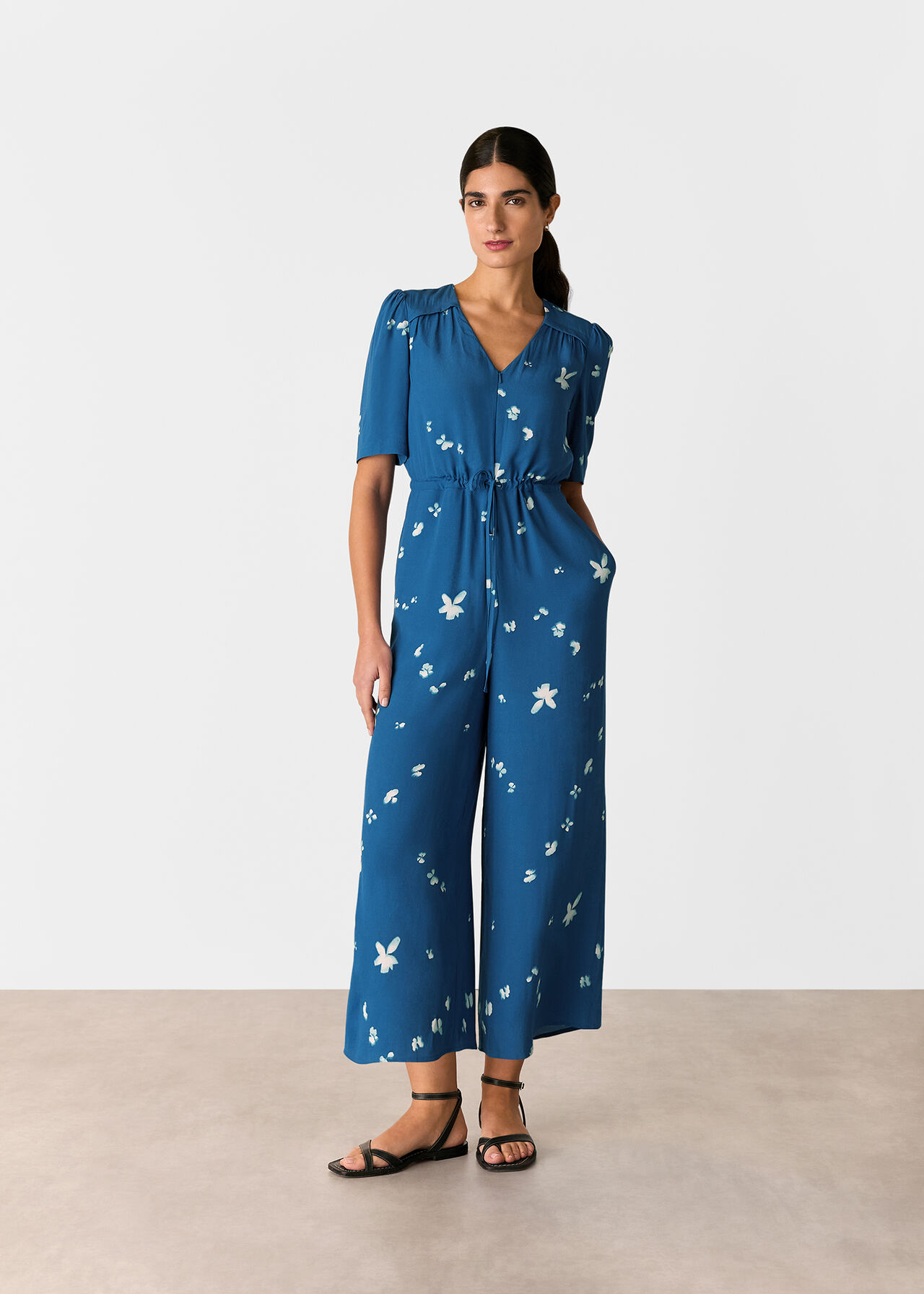 Whistles Sun Bleached Floral Jumpsuit