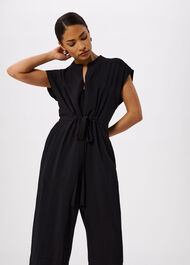 Petite Sleeveless Drawstring Jumpsuit
