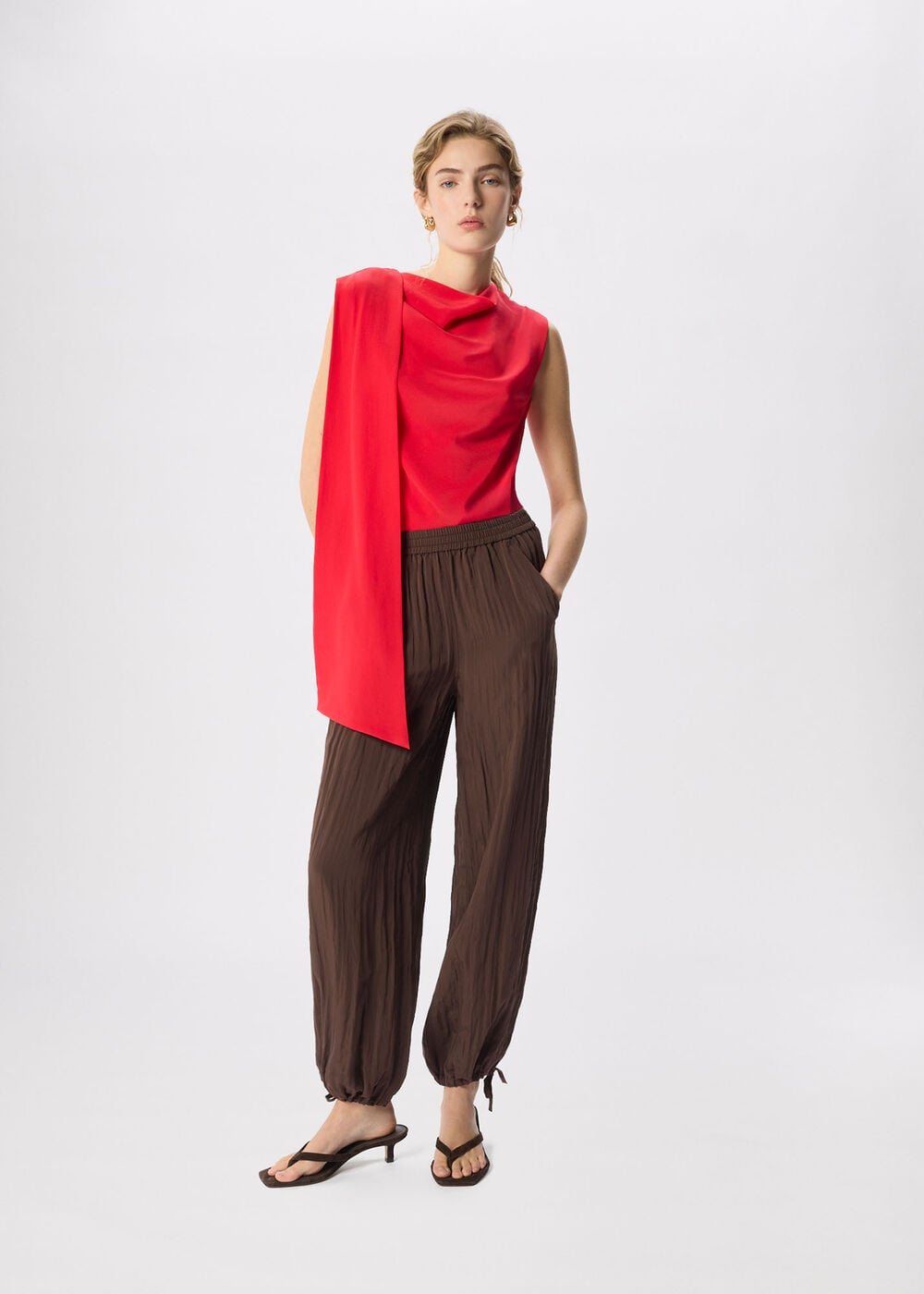 Balloon Tie Hem Trousers