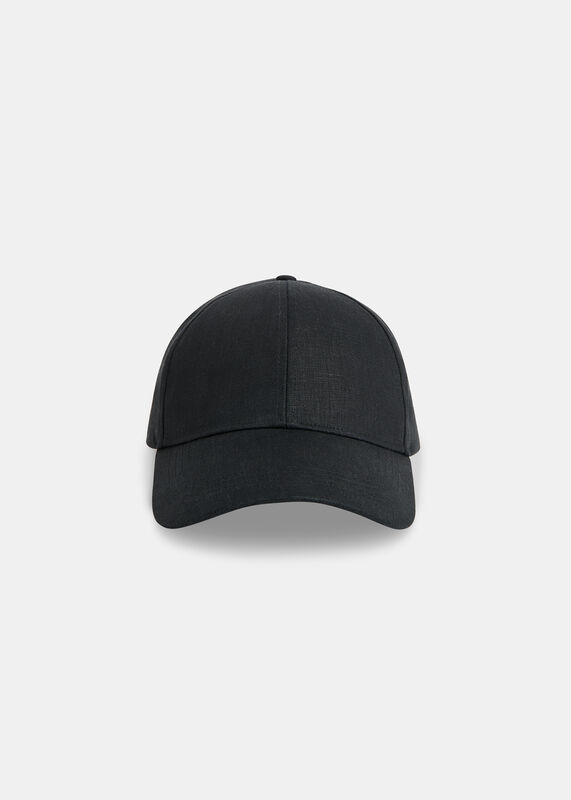 Black Linen Cap