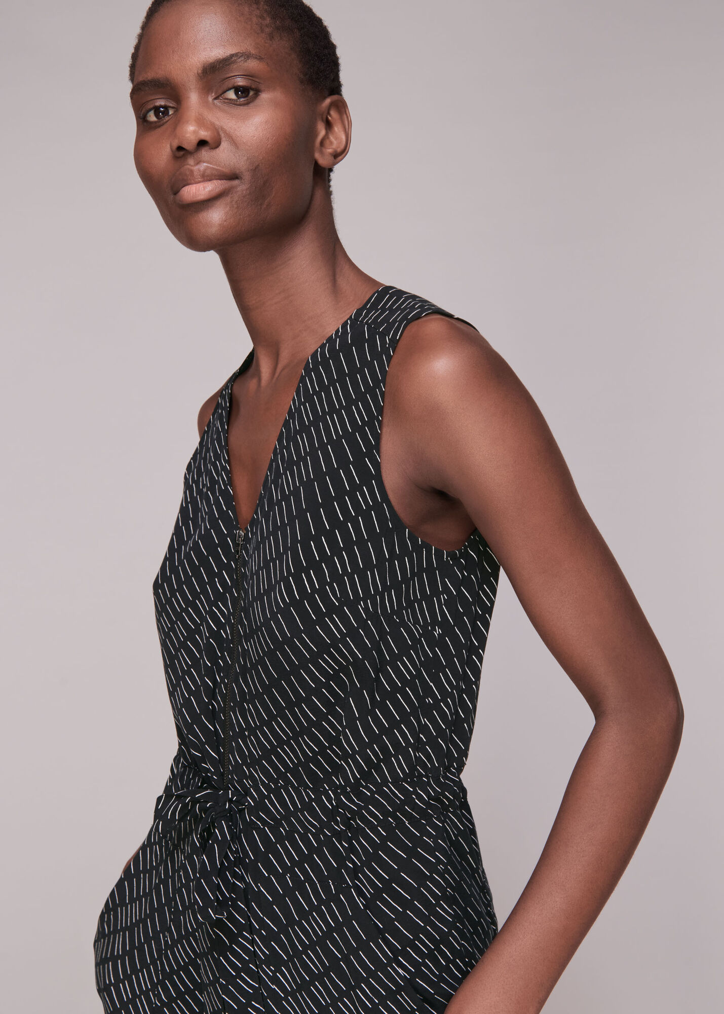 Black/Multi Geo Casual Corey Jumpsuit WHISTLES