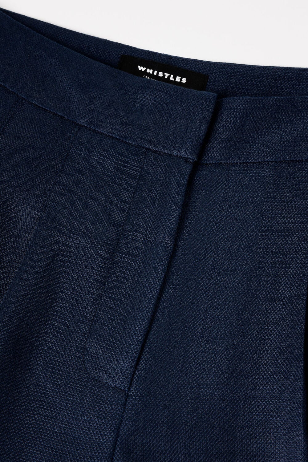 Navy Wide Leg Hopsack Trouser