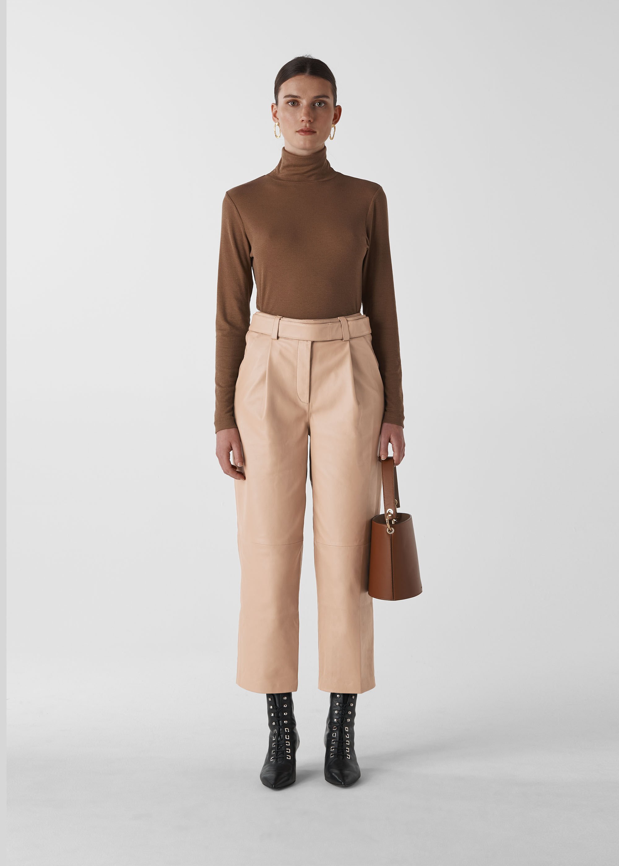 Soft leather outlet trousers