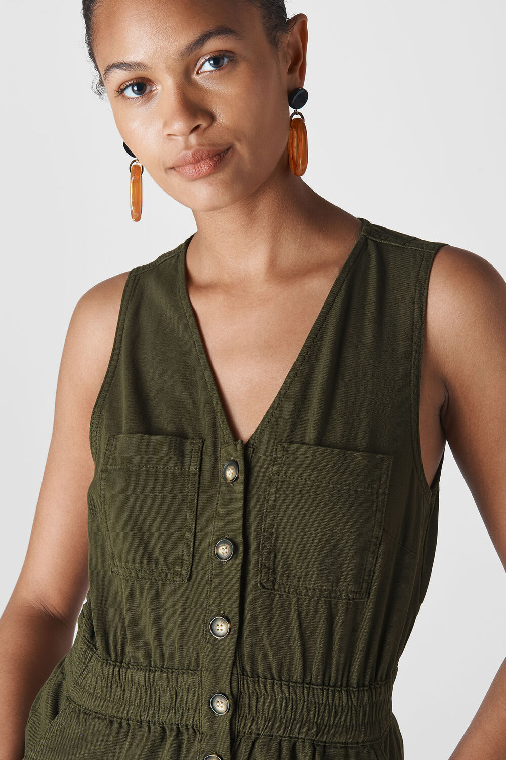 Ria Denim Jumpsuit Khaki