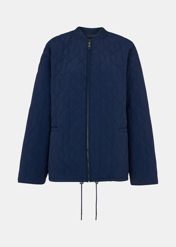 Navy Nia Drawstring Quilted Jacket