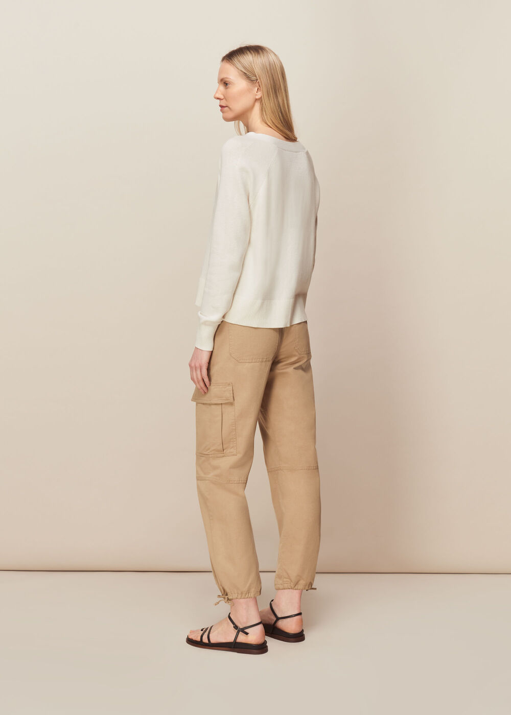Button Front Cardigan Ivory