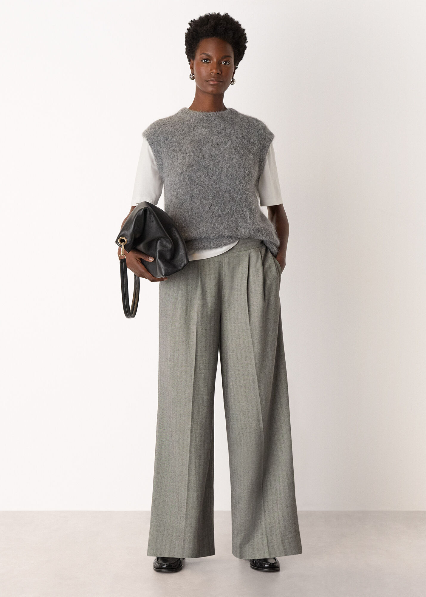 Grey Alpaca Blend Tank | WHISTLES | Whistles US |