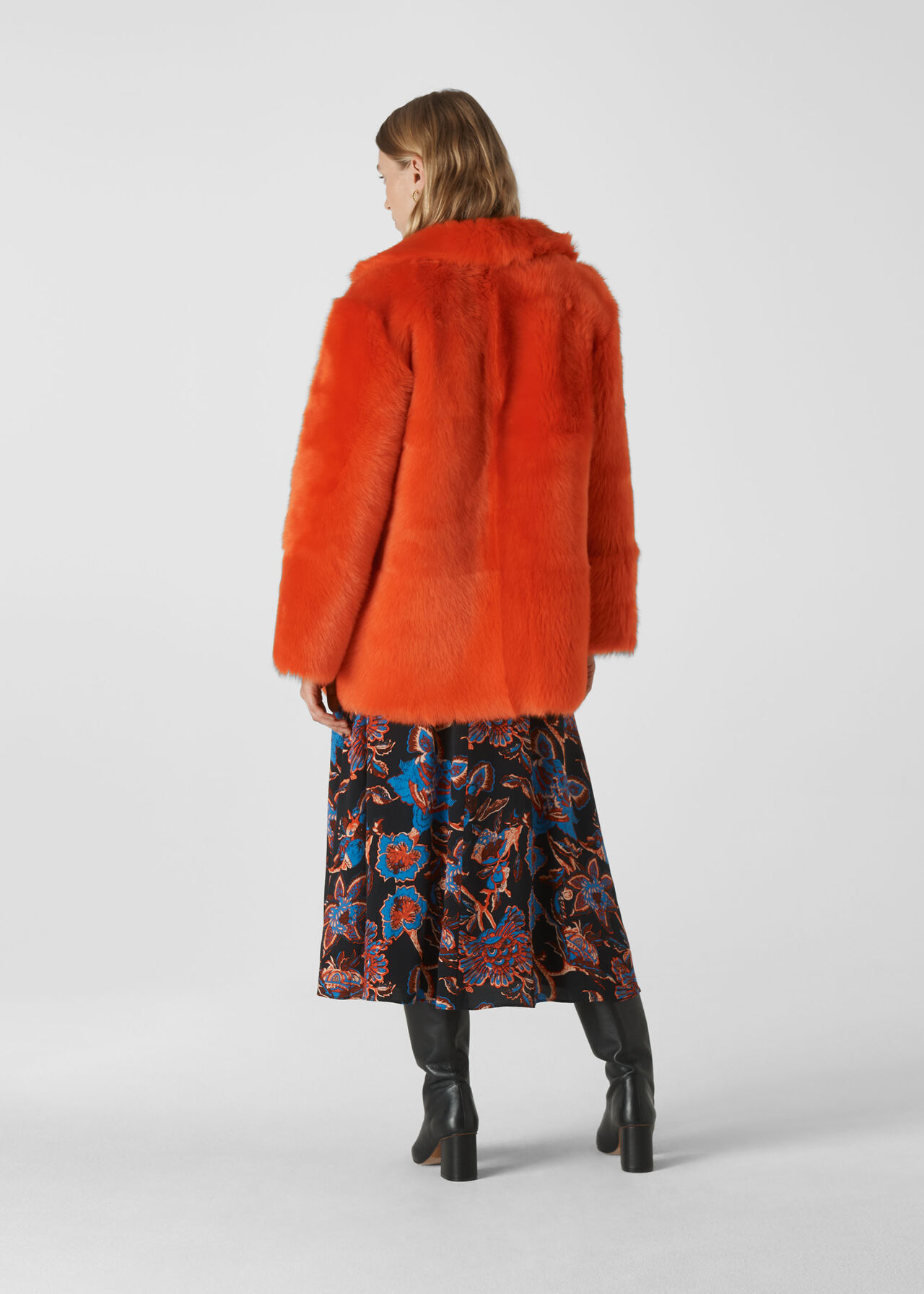 Alba Shearling Coat Orange