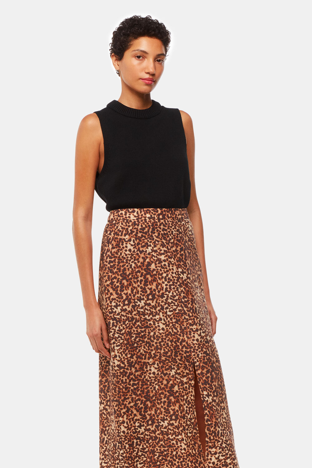 Marble Spot Front Split Skirt