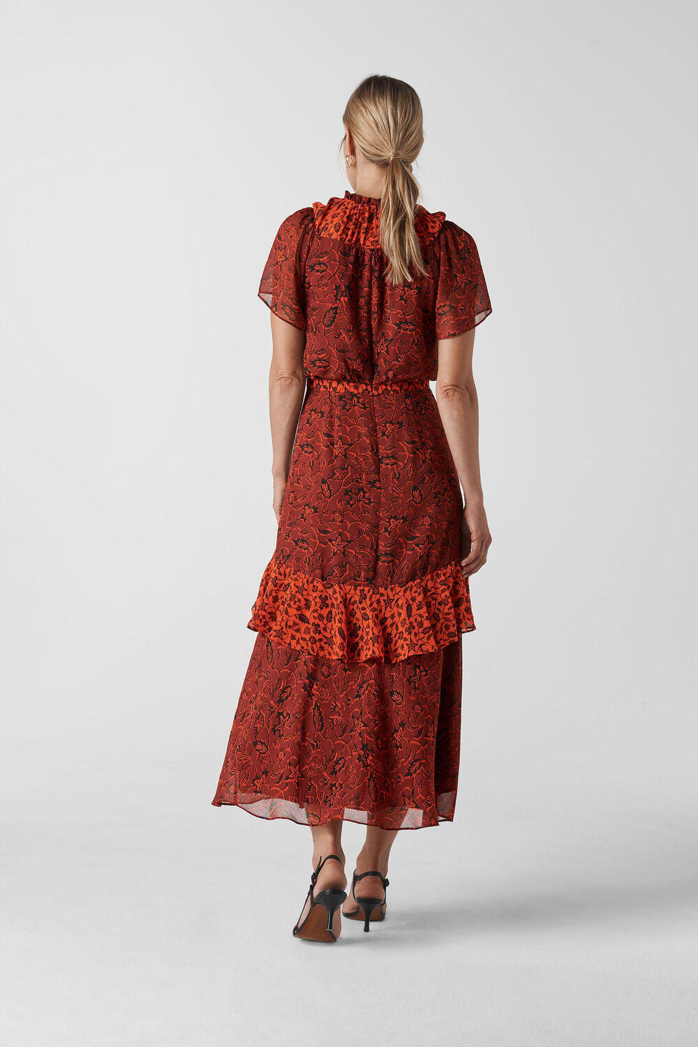 Batik Leaf Arianna Dress Red/Multi