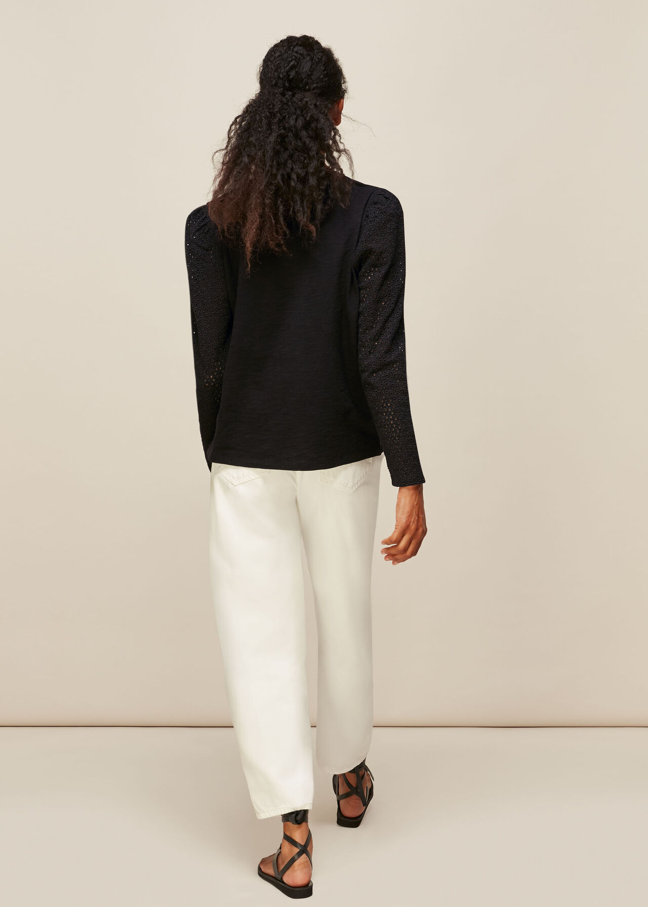 Long Sleeve Broderie Top