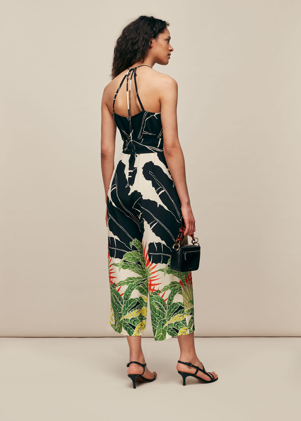 Jungle Leaves Silk Jumpsuit