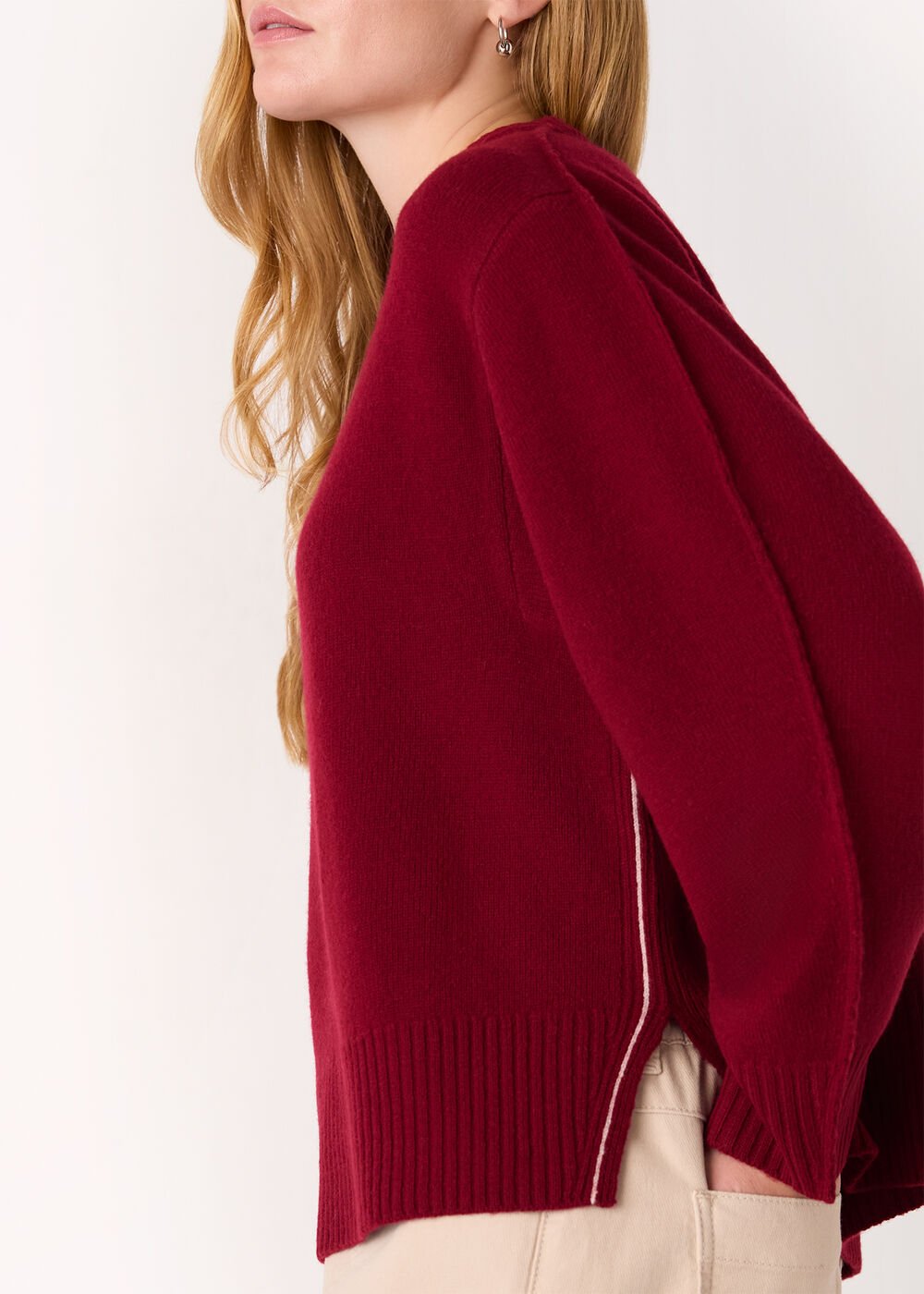 Side Stripe Detail Wool Knit