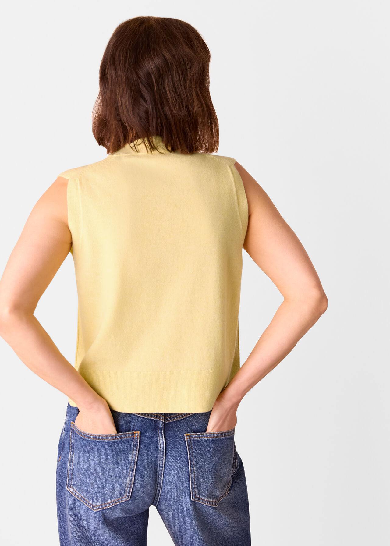 Wool V Neck Button Front Tank