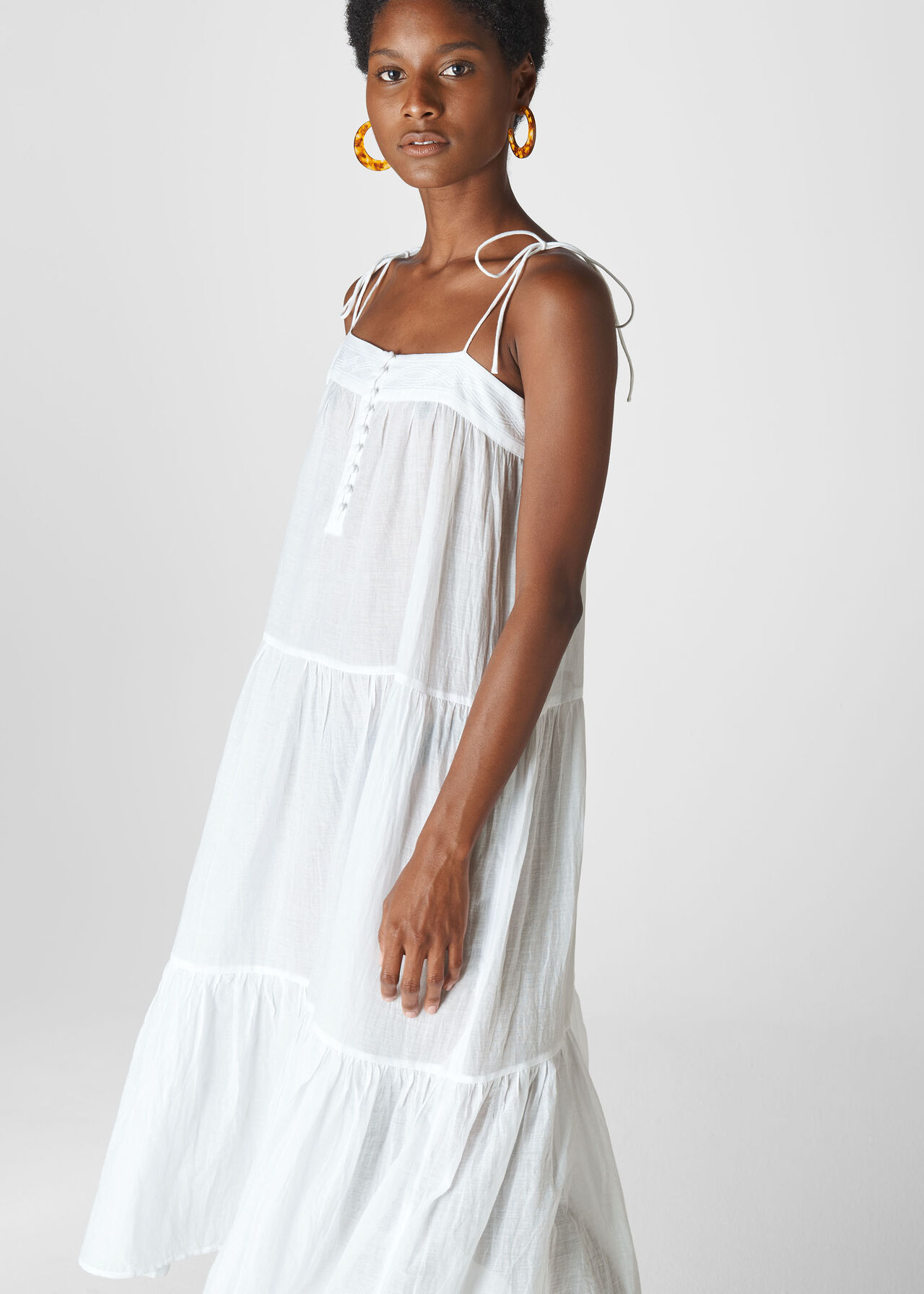 Viole Midi Beach Dress White