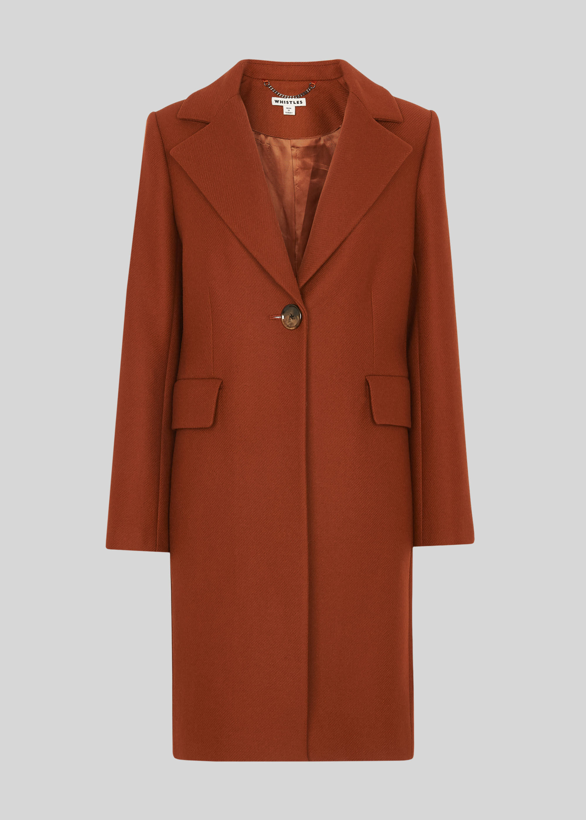 Rust colored wool coat hot sale