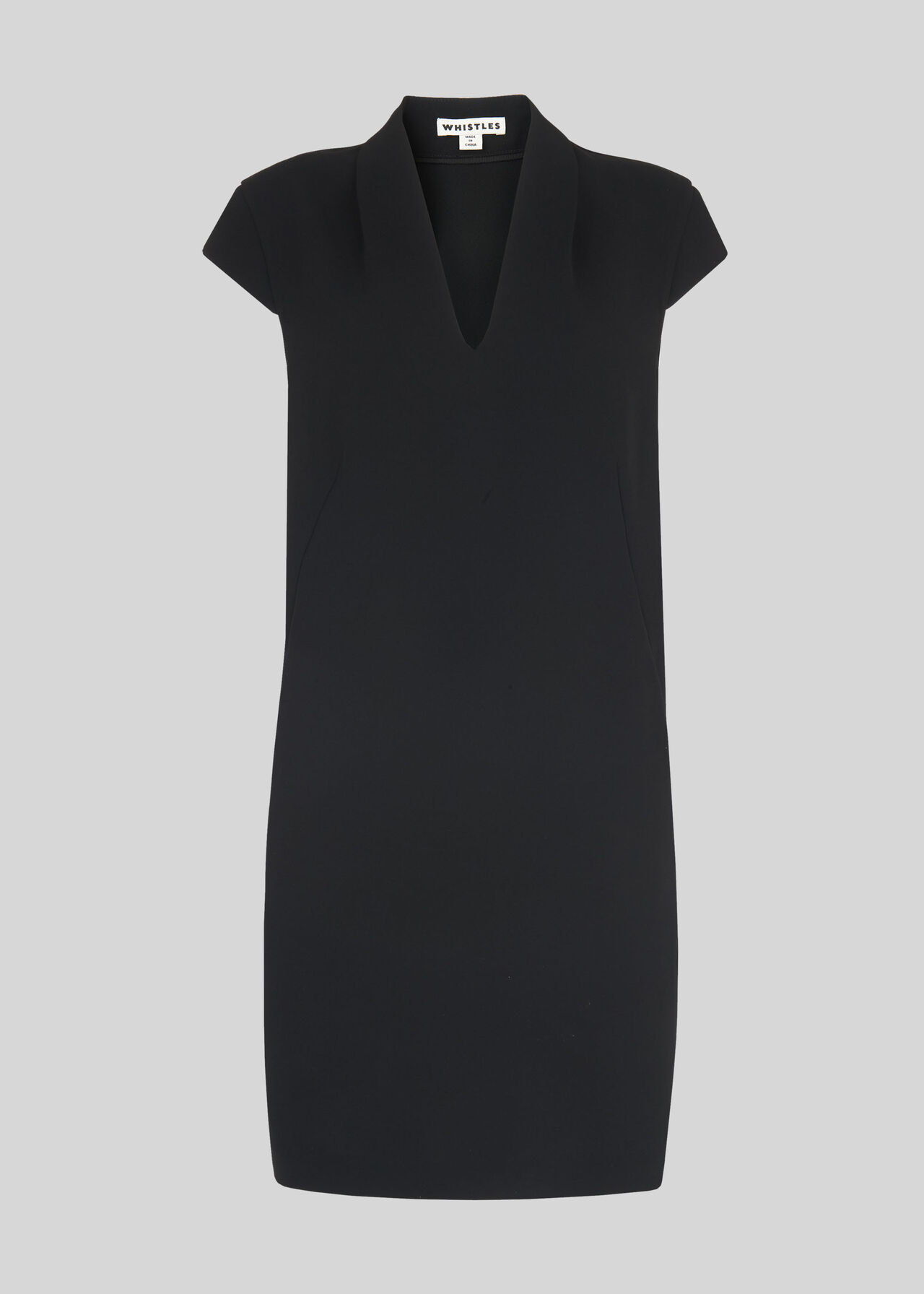 Paige V Neck Crepe Dress Black